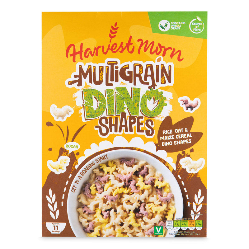 Cereal with multigrain dino shapes and fruit flavour (British brand)