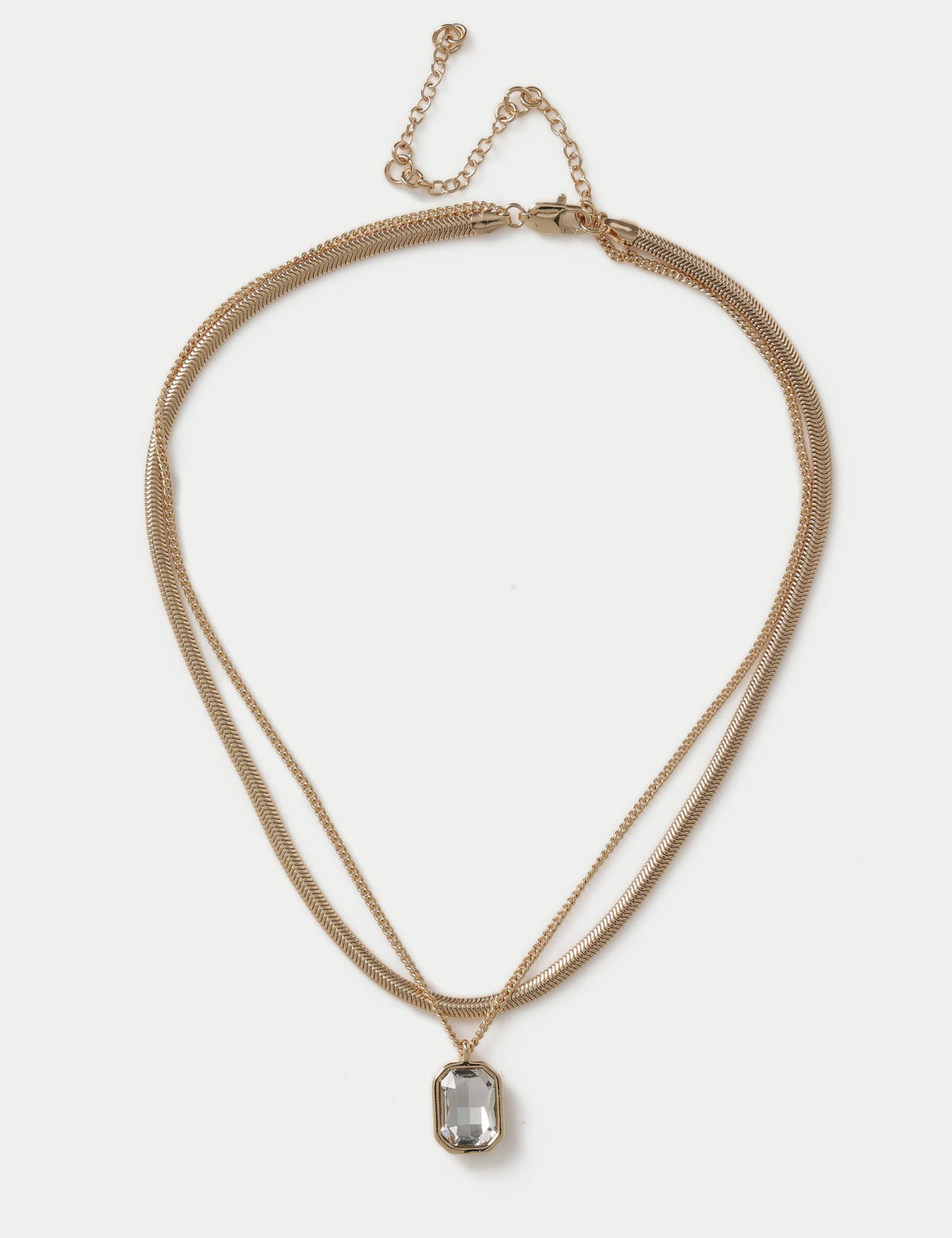 M&S multirow glass pendant drop necklace, UK version