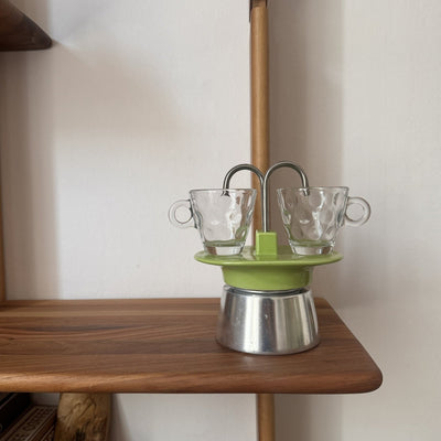 McGrocer Direct My Moka Home Vintage Ceramic Moka Pot Green Stovetop Coffee Maker- Buy online at McGrocer