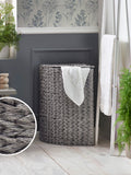 Grey Hepworth Wicker Effect Corner Hamper Laundry