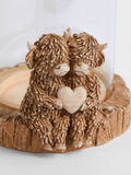 Hurricane candle holder featuring Hamish the Highland Cow, imported from the UK