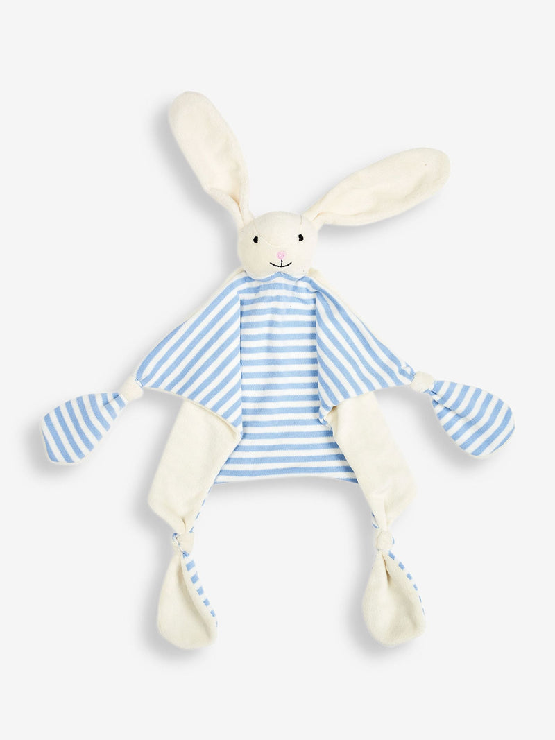 JoJo Maman Bébé personalised blue rabbit comforter 23x16cm, UK version