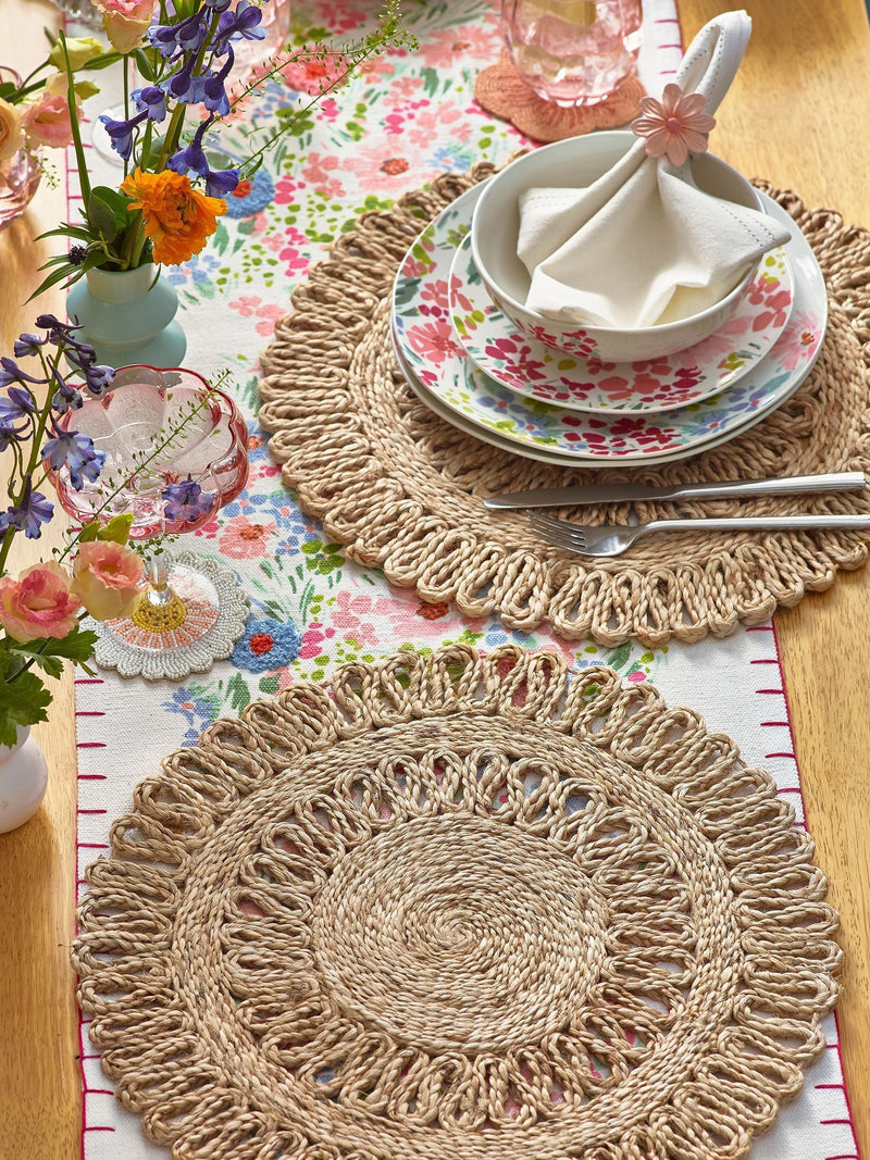 Natural jute woven placemats set of 2, imported from the UK