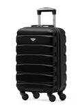 Flight Knight Black Hard Shell ABS Easyjet Size Cabin Carry On Case