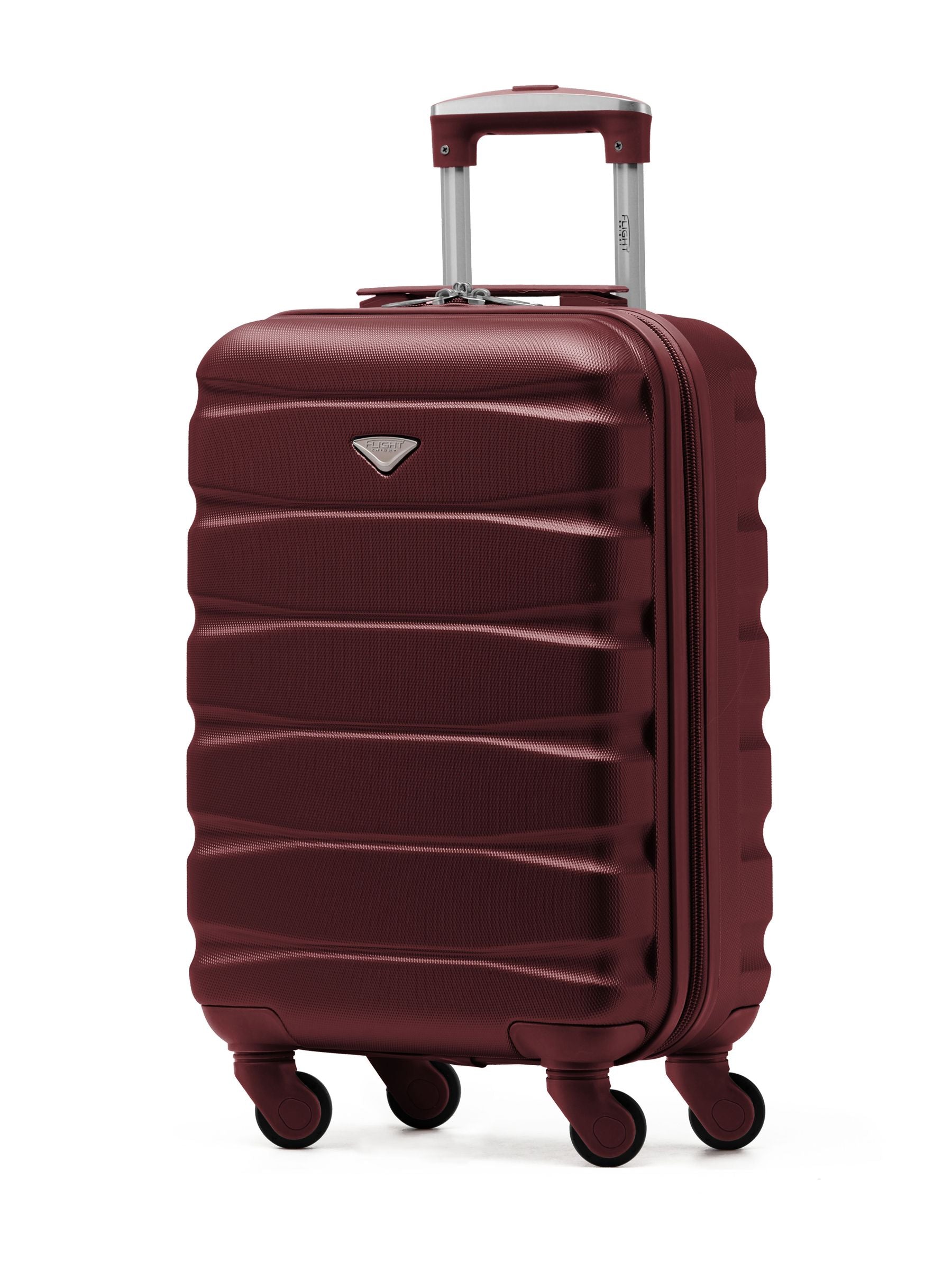 Flight Knight Burgundy Hard Shell ABS Easyjet Size Cabin Carry On Case