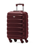 Flight Knight Burgundy Hard Shell ABS Easyjet Size Cabin Carry On Case
