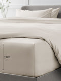 Stone Natural Collection Luxe Egyptian cotton sateen extra deep fitted bed sheet (British brand)