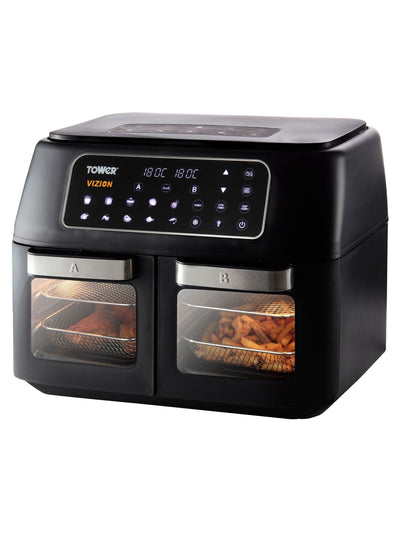 Next Tower Black Vortx Vizion 11L Dual Air Fryer- Buy online at McGrocer