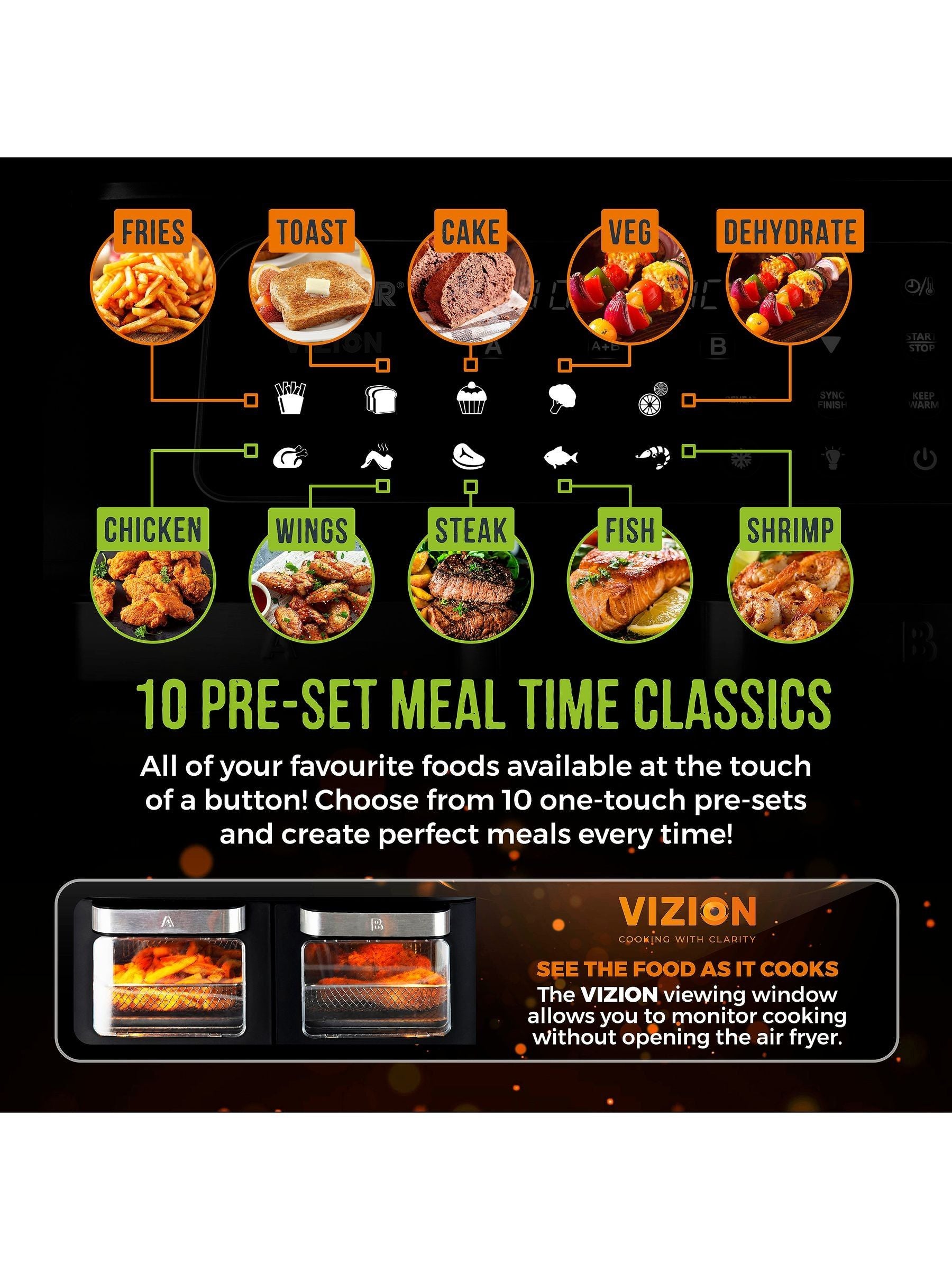 Tower Vortx Vizion 11L dual air fryer (British brand)