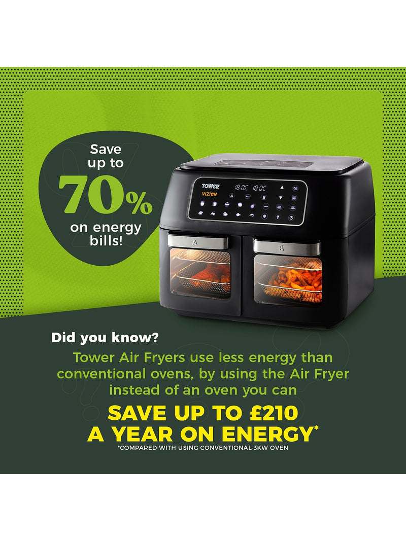 Tower Vortx Vizion 11L dual air fryer (British brand)