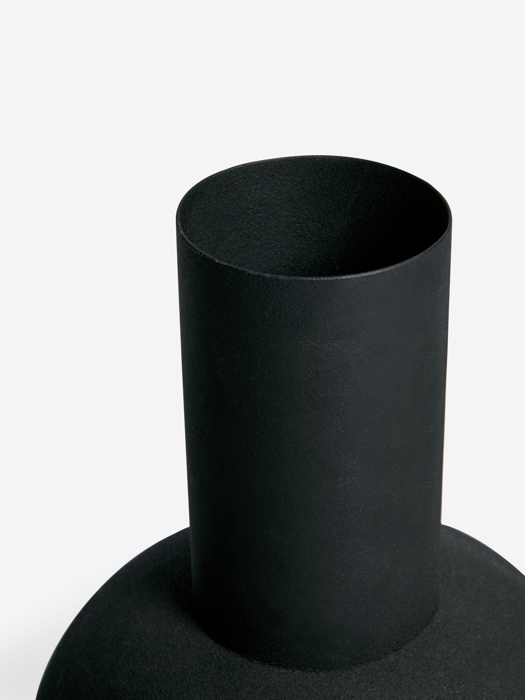 French Connection black metal vase 33cm height - British product