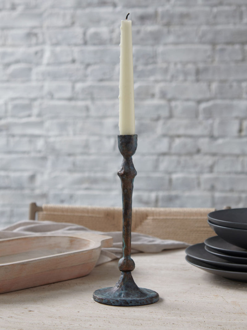 French Connection grey patina taper candle holder 25.5cm - British product