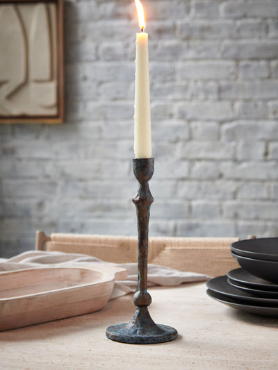 Next French Connection Grey Patina Metal Taper Candle Holder 25.5cm Height- Buy online at McGrocer