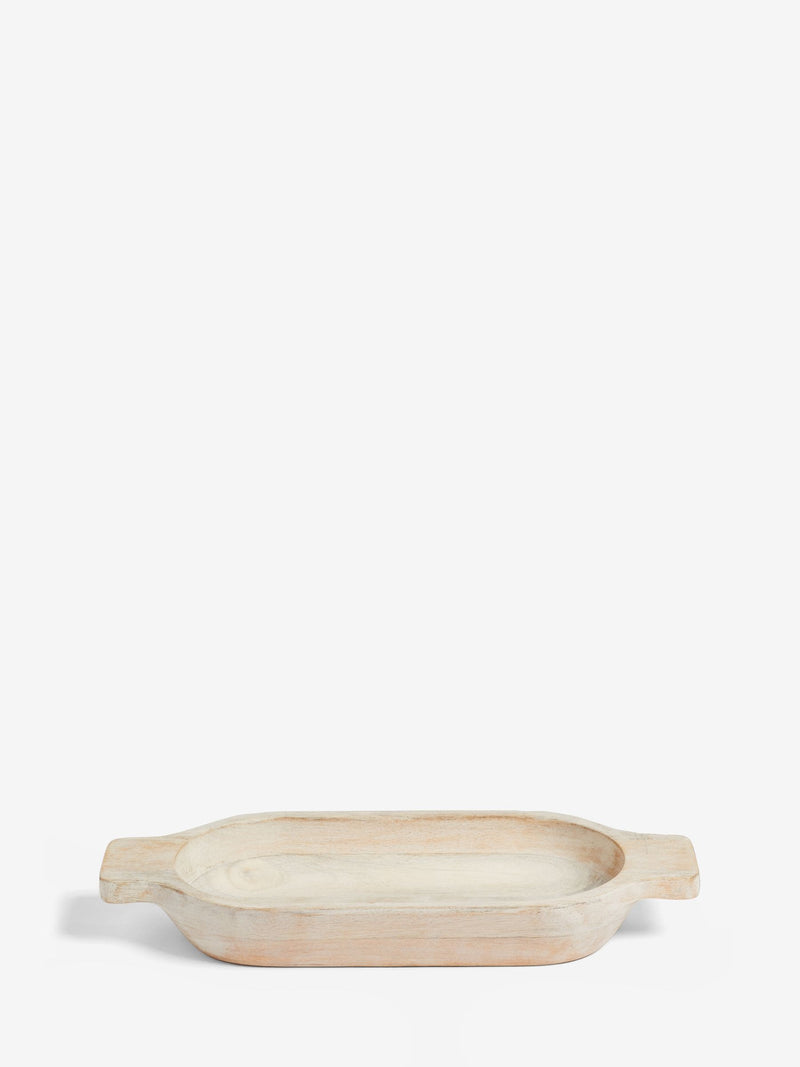 French Connection white mango wood bowl 46cm, imported from the UK
