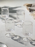 French Connection Set of 4 Terracotta Pink Handmade Bubble Wine Glasses