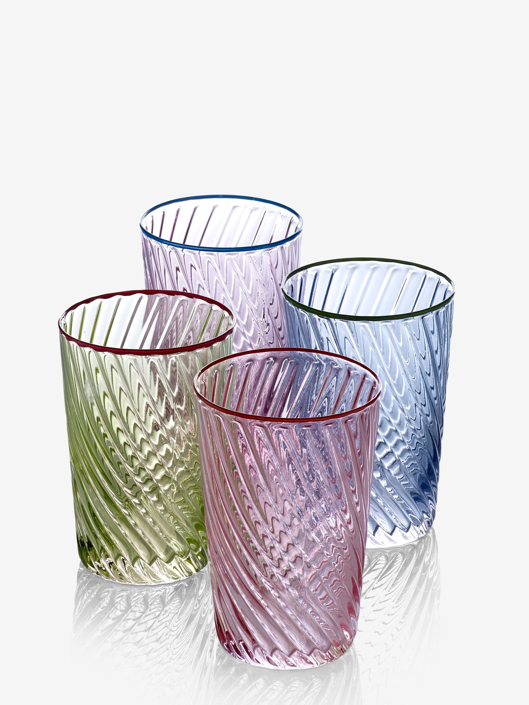 Nina Campbell Set of 4 Multi Embossed Tumbler Glasses