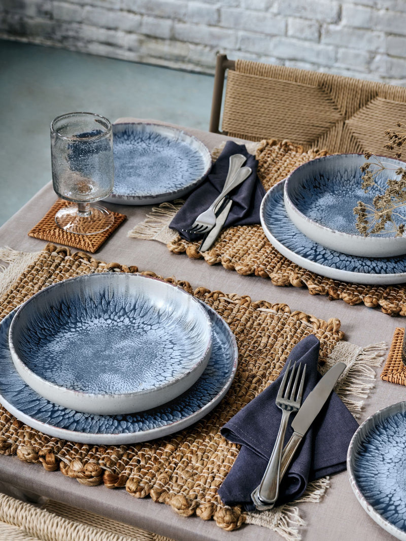 French Connection Natural Grey Westcott Reactive Stoneware Dinner Set 12 Piece