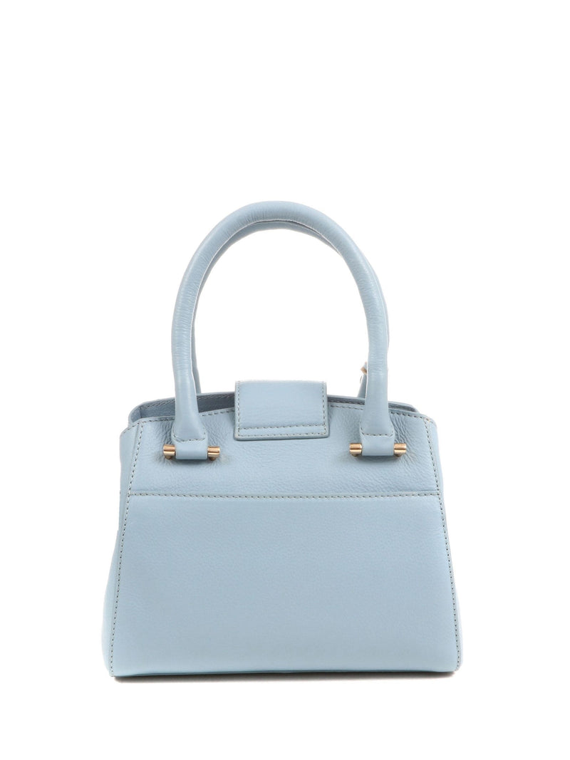Jones Bootmaker Blue Whimsy Leather Top Handle Tote Bag