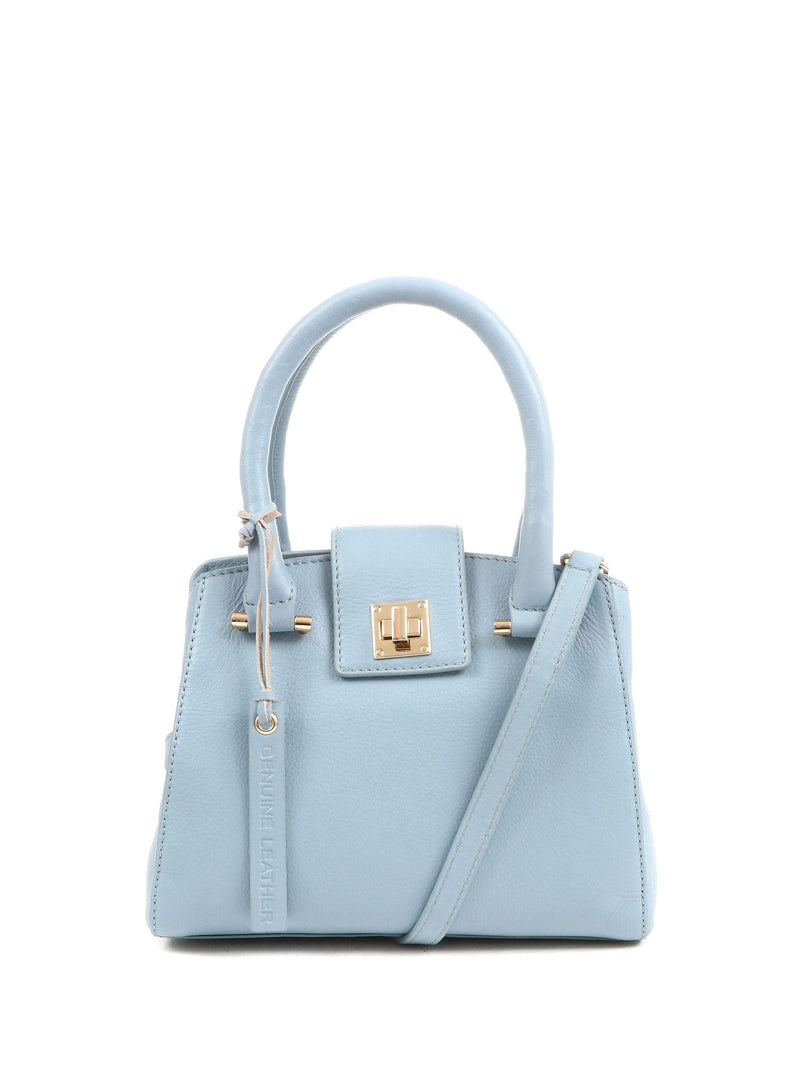 Jones Bootmaker Blue Whimsy Leather Top Handle Tote Bag
