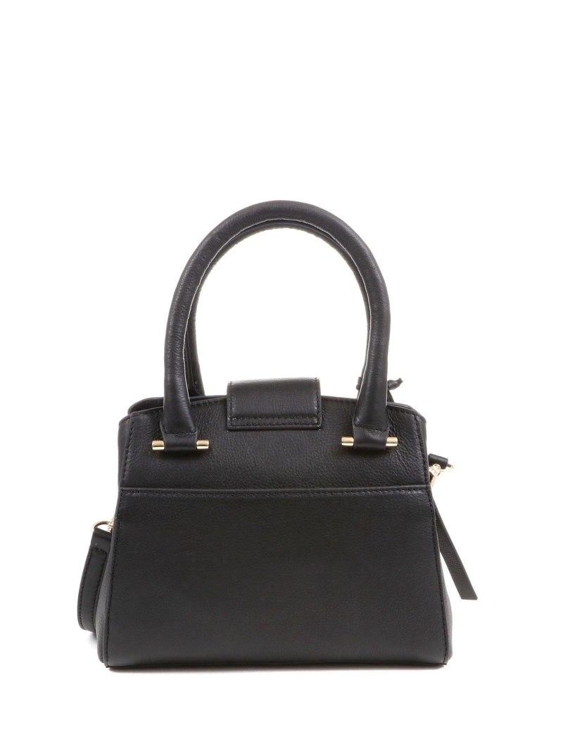 Jones Bootmaker Black Whimsy Leather Top Handle Tote Bag