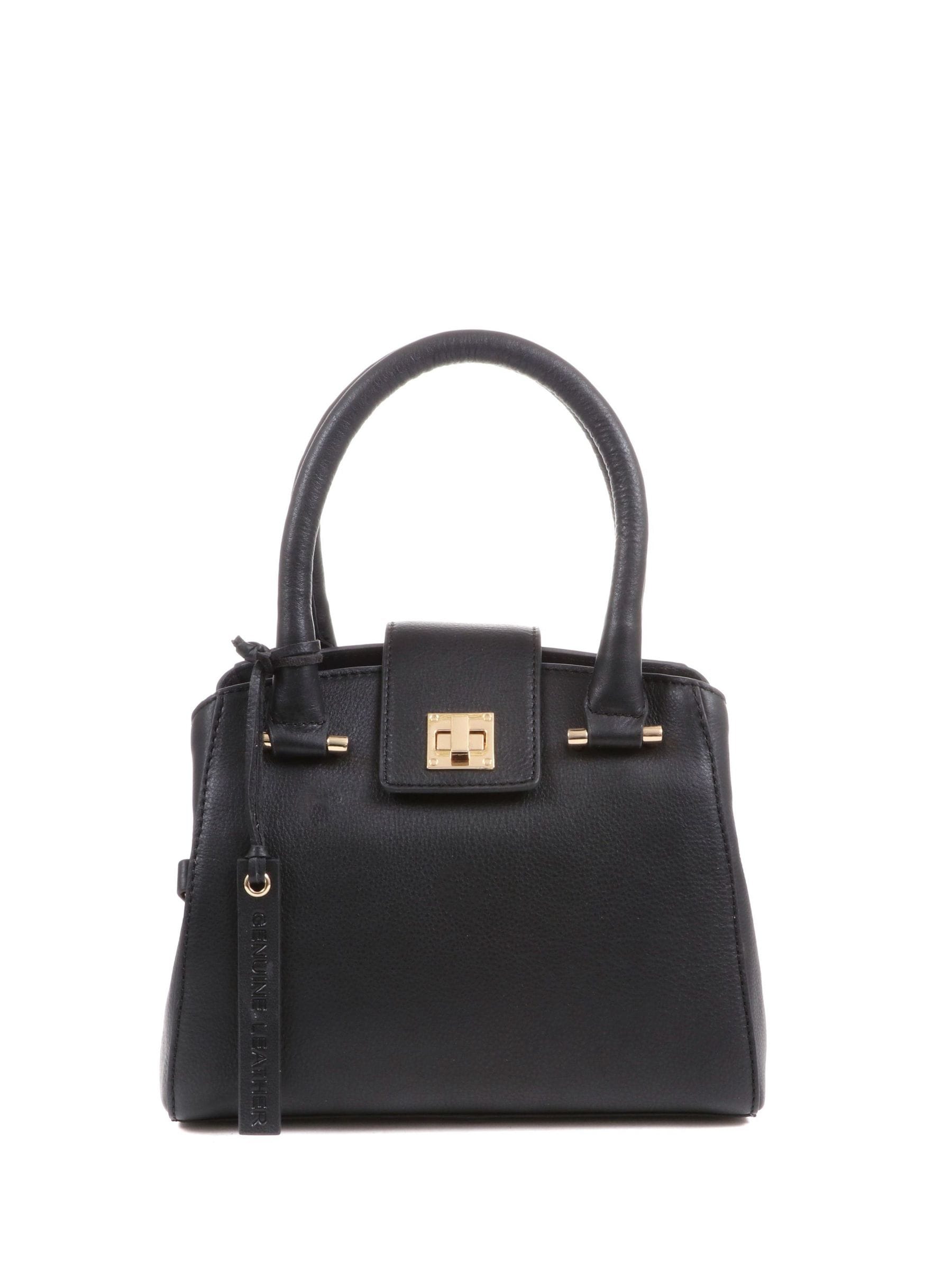 Jones Bootmaker Black Whimsy Leather Top Handle Tote Bag