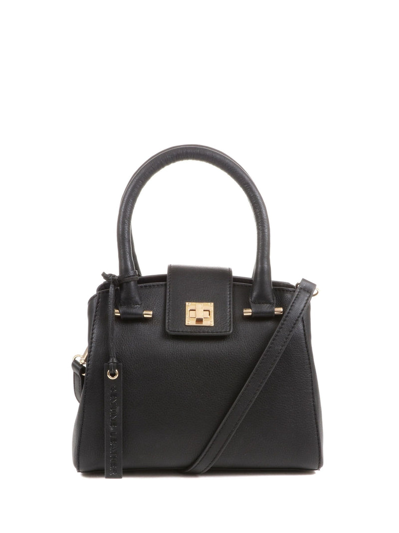 Jones Bootmaker Black Whimsy Leather Top Handle Tote Bag
