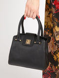 Jones Bootmaker Black Whimsy Leather Top Handle Tote Bag