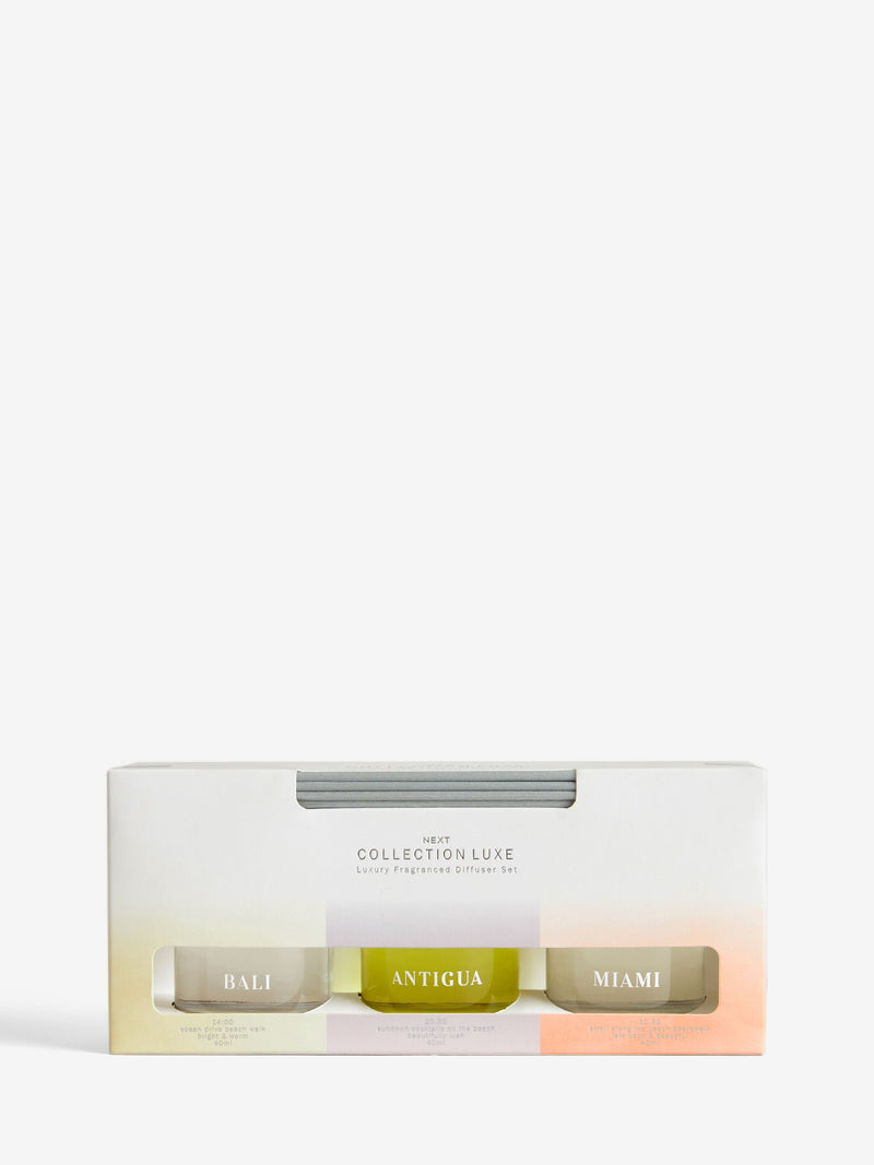 Collection Luxe Antigua Bali Miami reed diffuser set 40ml - British product