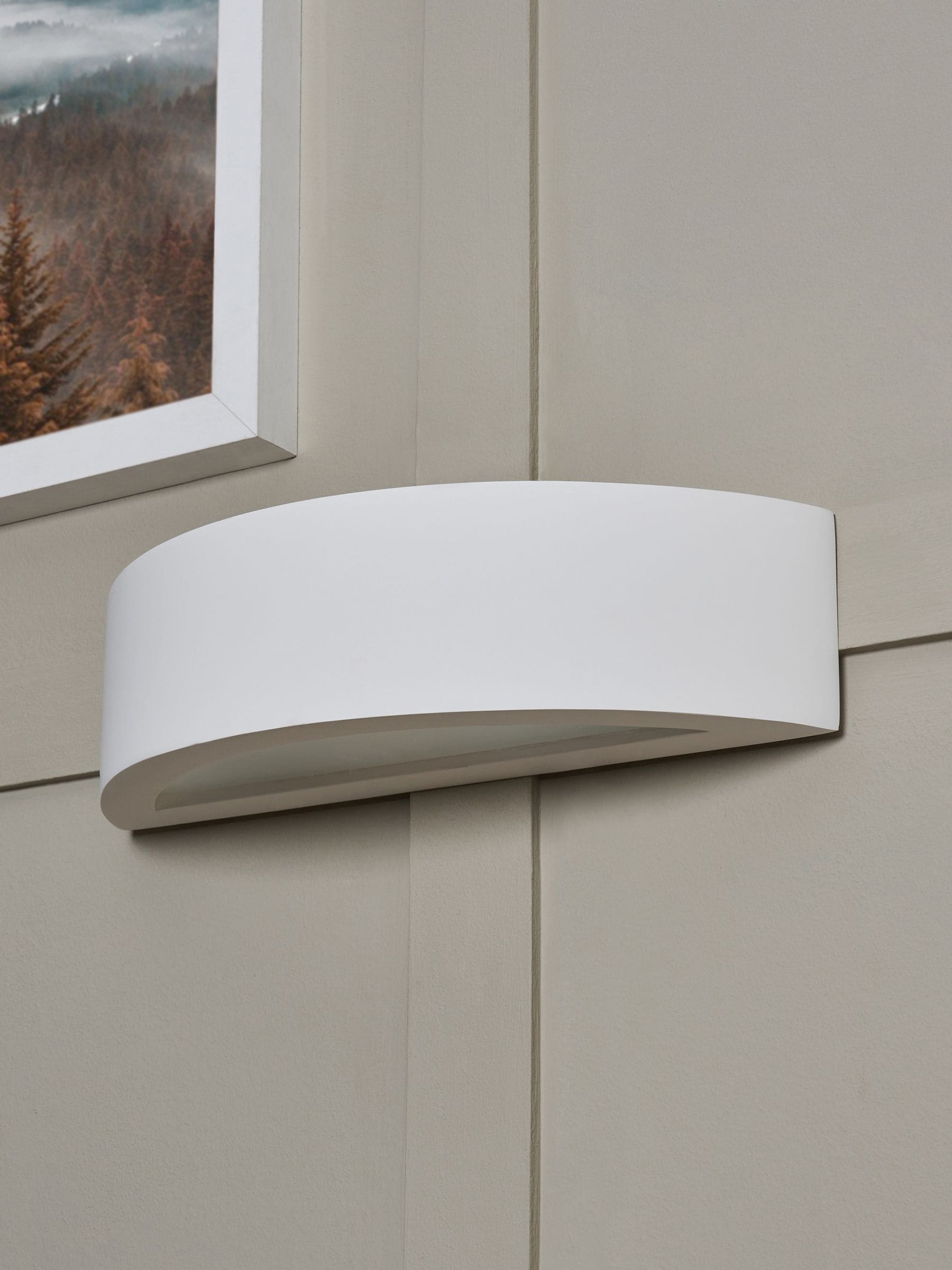 BHS white Baza wall light 30cm, imported from the UK