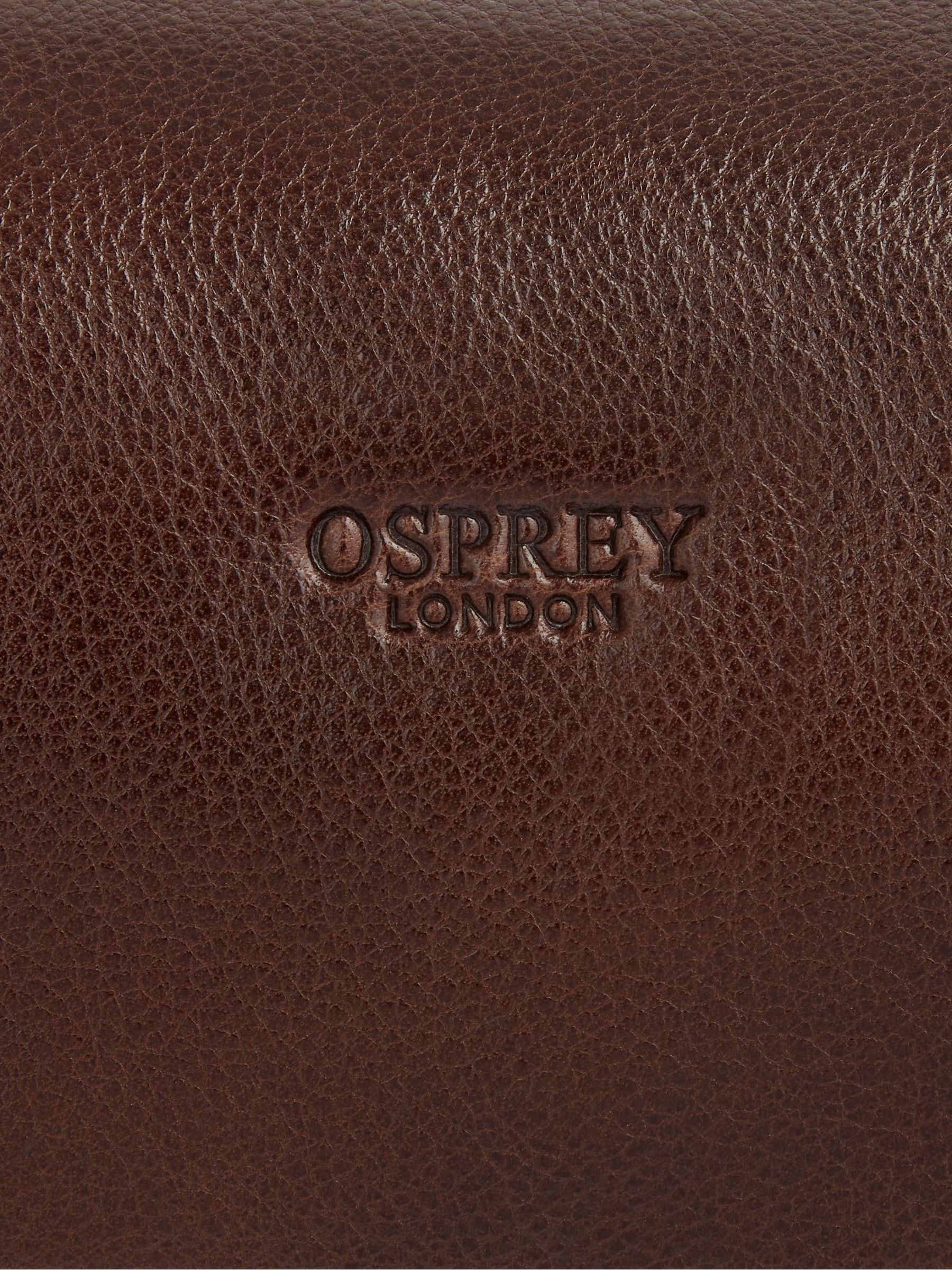 Osprey London Brown Toby Leather Wash Bag, UK version