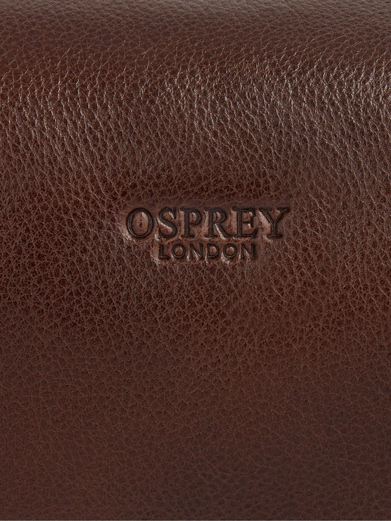 Osprey London Brown Toby Leather Wash Bag, UK version