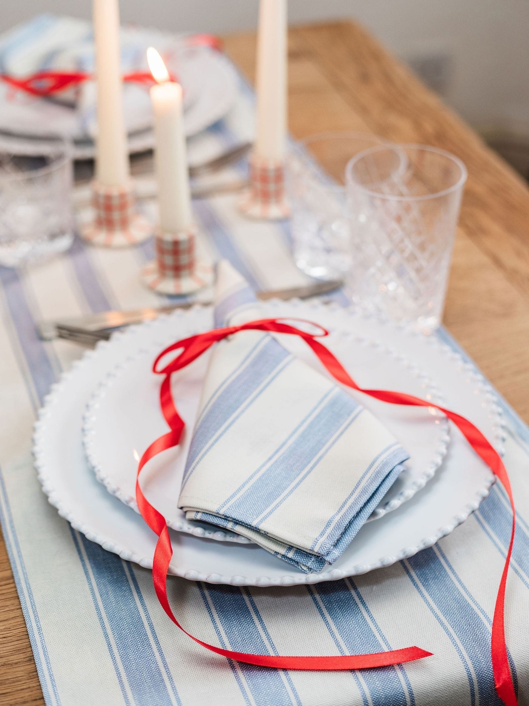 Avalon Home mid blue stripe napkins set of 2 (British brand)