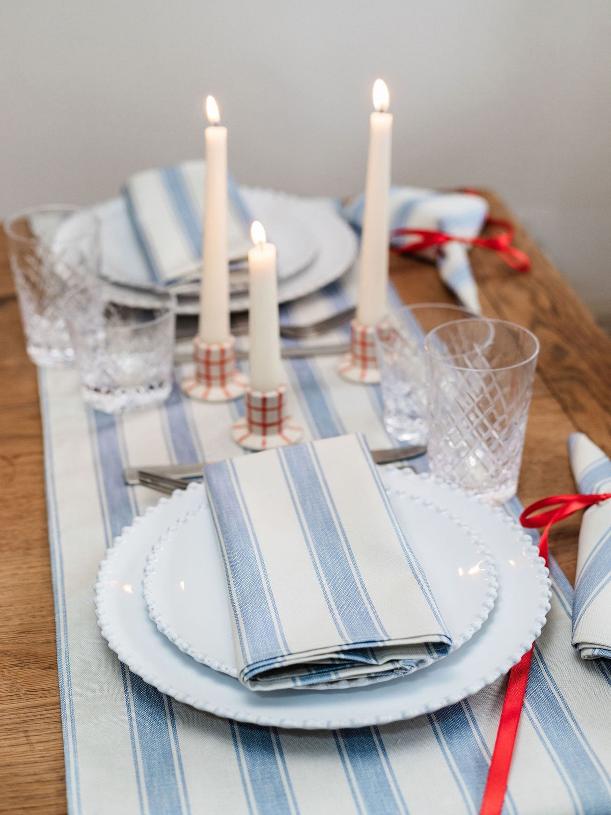 Avalon Home mid blue stripe napkins set of 2 (British brand)