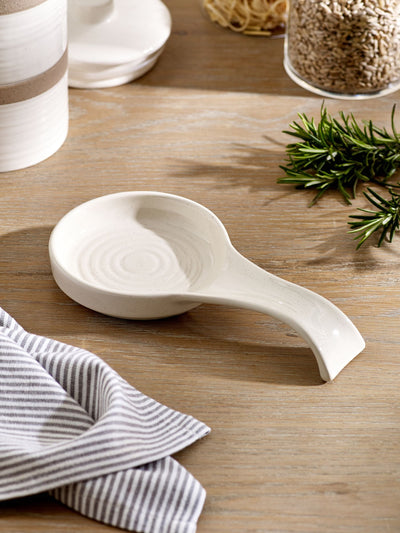 Next Hayden Cream Speckle Spoon Rest Stoneware Kitchen Accessory- Buy online at McGrocer