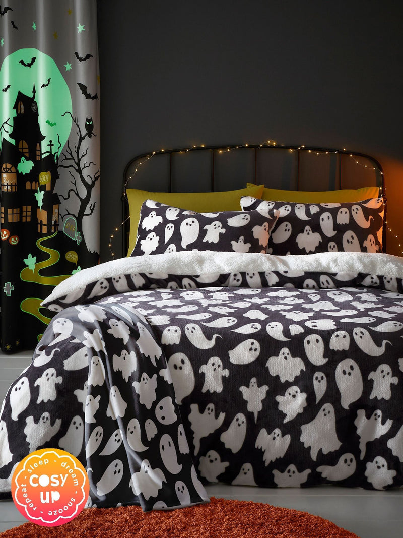Bedlam Black Spooky Ghosts Duvet Cover Set - British product