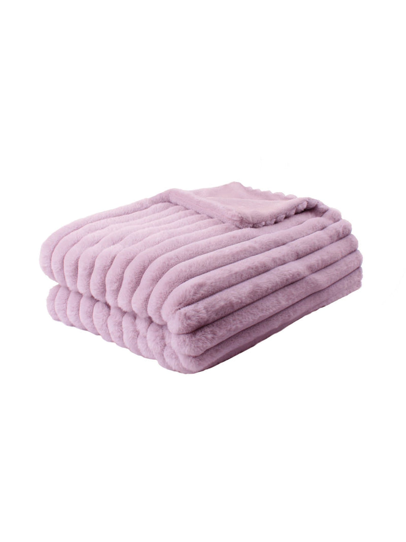 Appletree Purple Morritz Faux Fur Bedspread