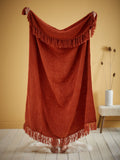 Appletree orange chenille throw 130x180cm (British brand)