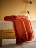 Appletree orange chenille throw 130x180cm (British brand)