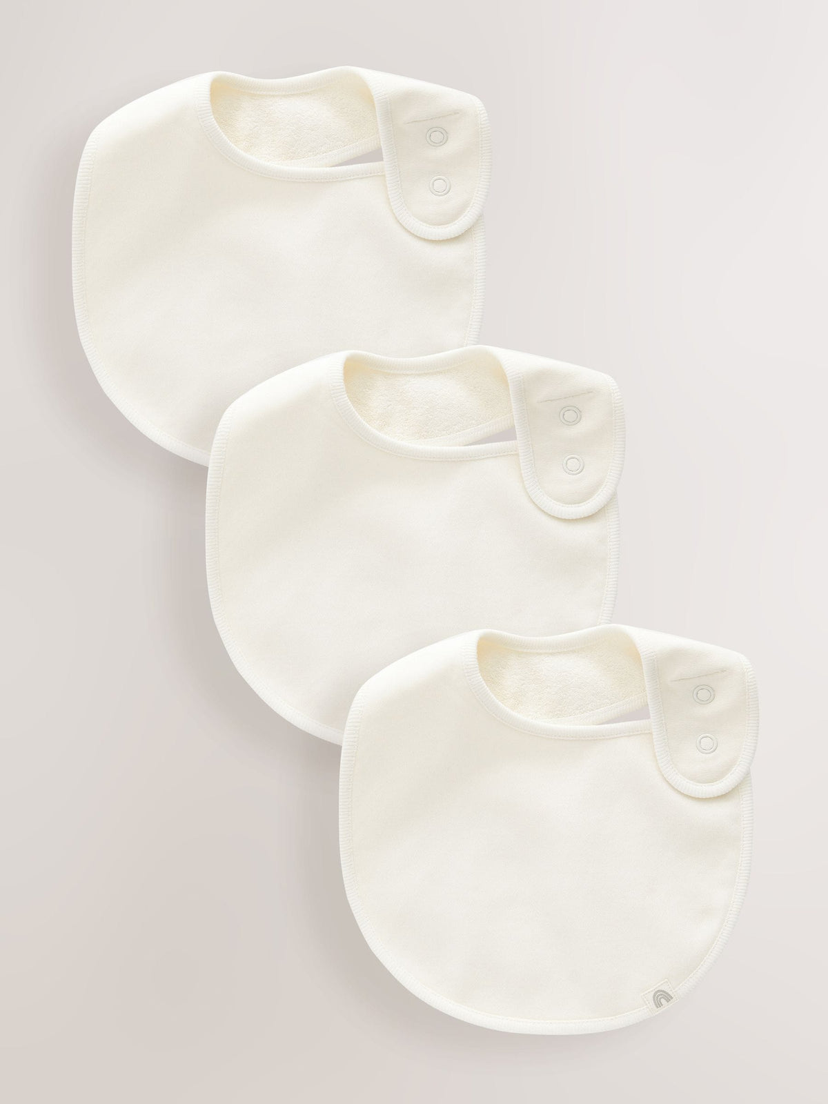 cream cotton baby bibs 3 pack, imported from the UK