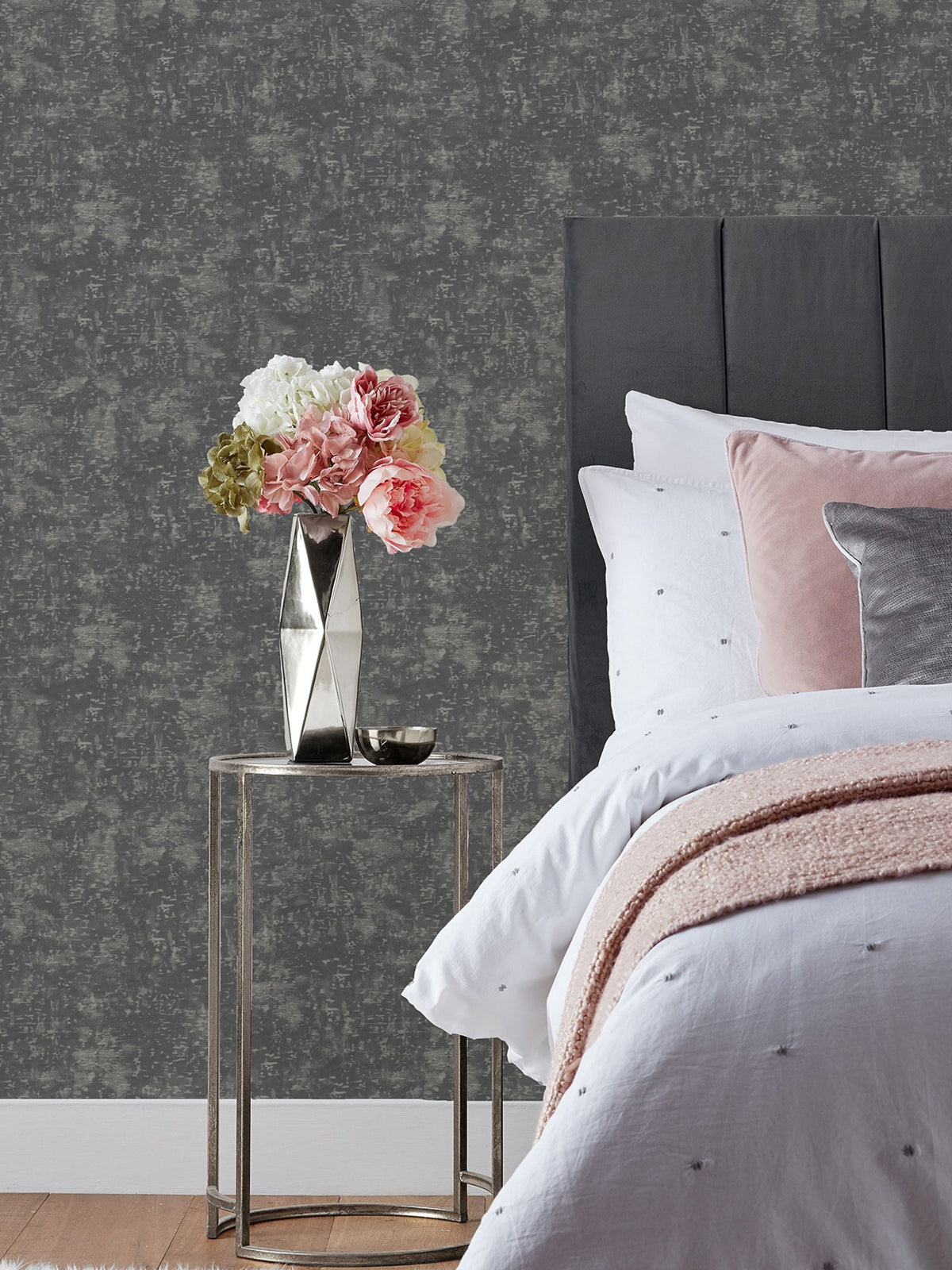 Riva Paoletti Grey Symphony abstract vinyl wallpaper roll - British product