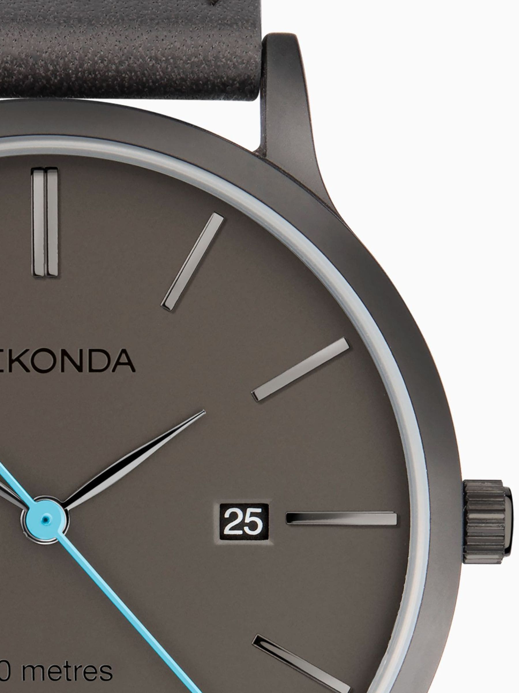 Sekonda Grey Bergen watch gift set with grey dial and leather strap (British brand)