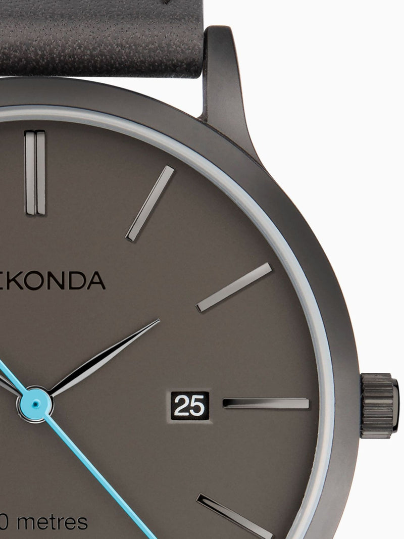 Sekonda Grey Bergen watch gift set with grey dial and leather strap (British brand)