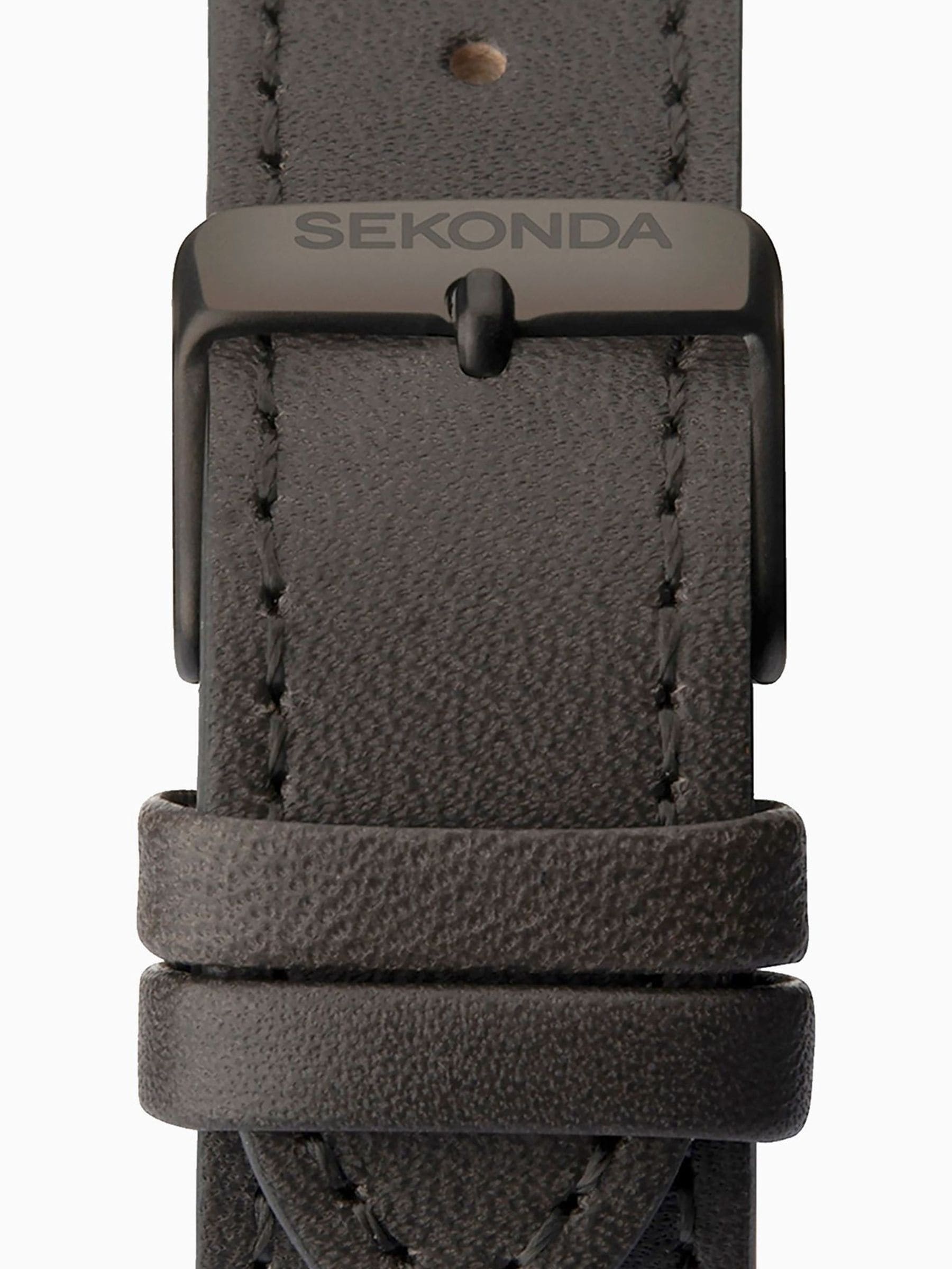 Sekonda Grey Bergen watch gift set with grey dial and leather strap (British brand)
