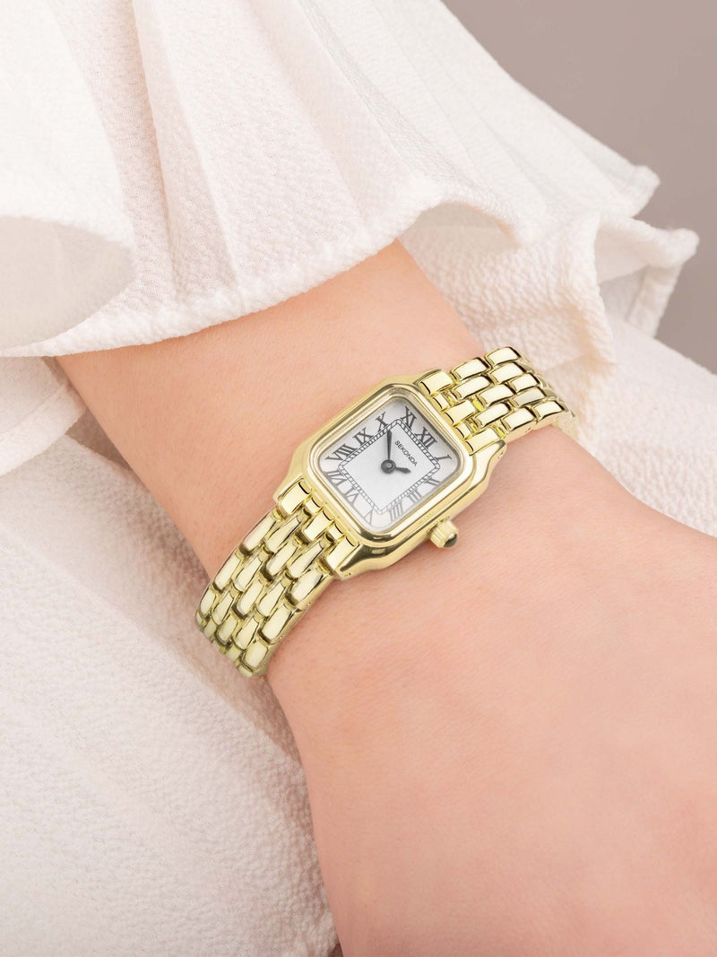 Sekonda Monica gold-tone bracelet watch with white dial (British brand)