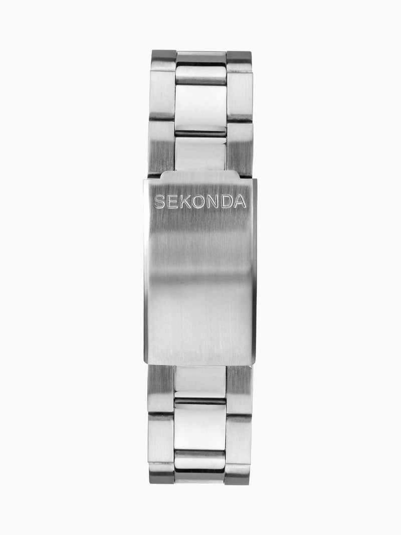 Sekonda men's silver stainless steel bracelet watch (British brand)