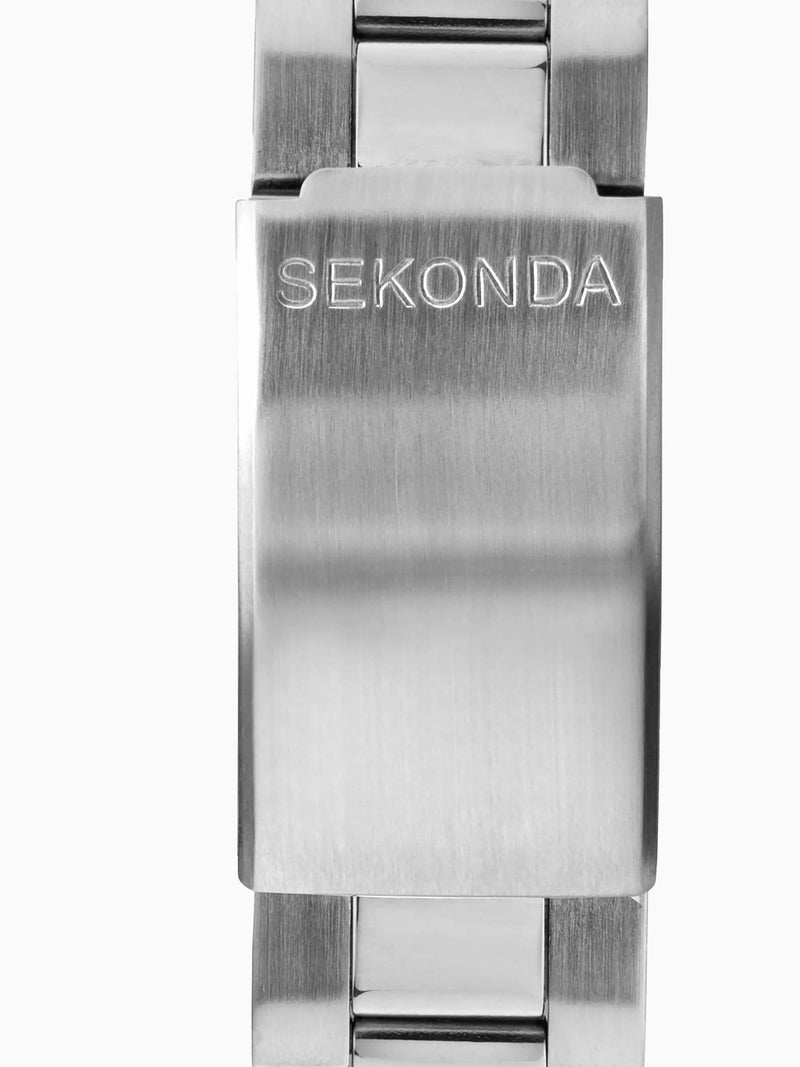 Sekonda men's silver stainless steel bracelet watch (British brand)