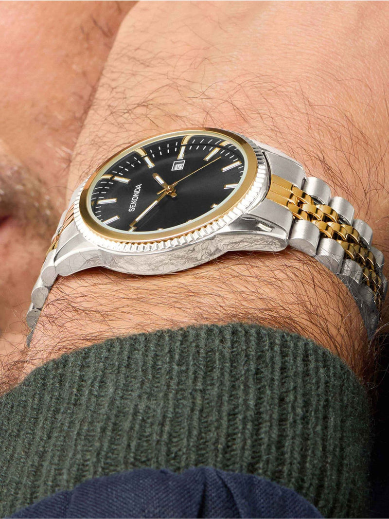 Sekonda Black Two Tone Watch 40mm (British brand)
