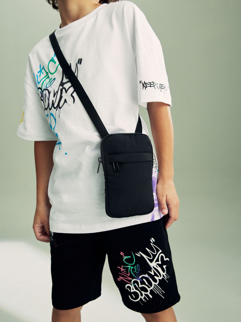 Black mobile phone bag (British brand)