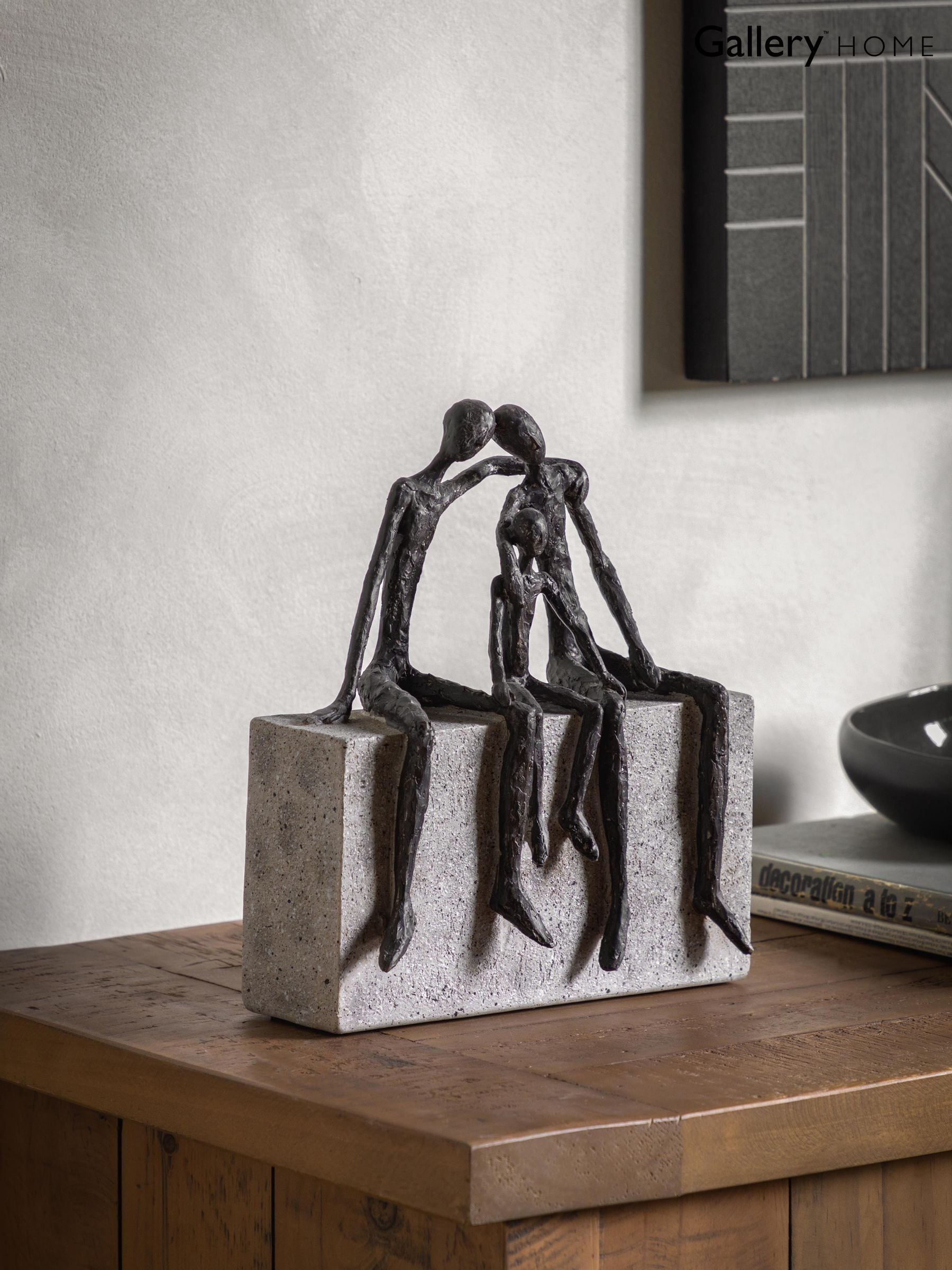 Gallery Home Three of Us black resin sculpture 25cm (British brand)