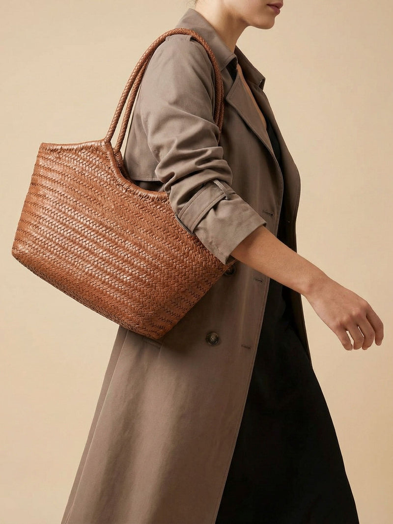 Jones Bootmaker Brown Wildrosa leather shoulder bag - British product